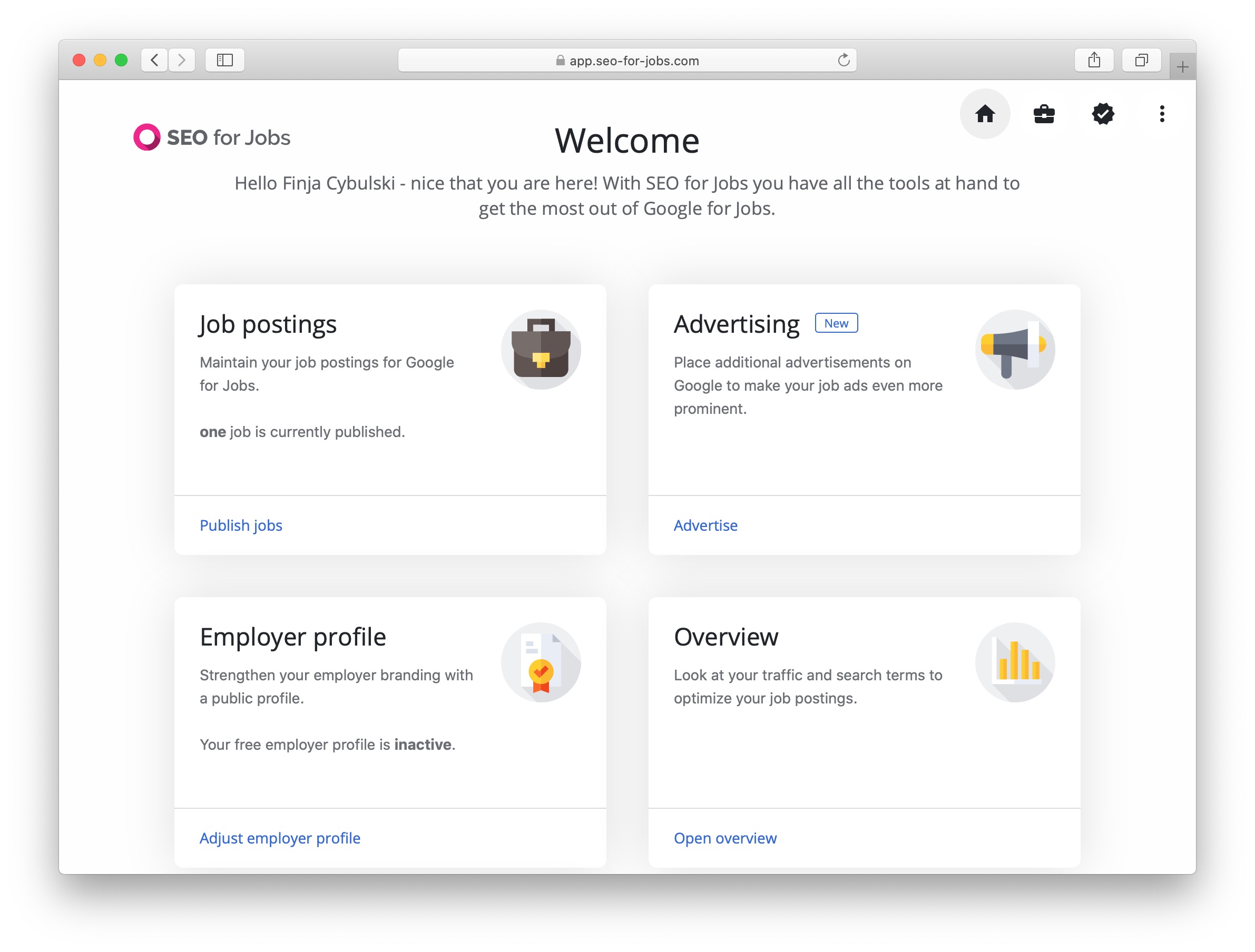 screenshot of SEO for Jobs